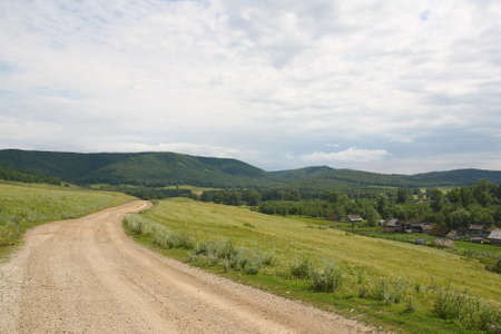 Beautiful summer village landscapeの写真素材
