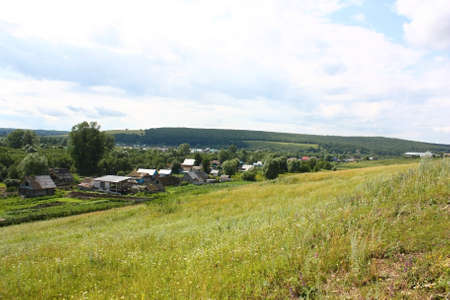 Beautiful summer village landscapeの写真素材