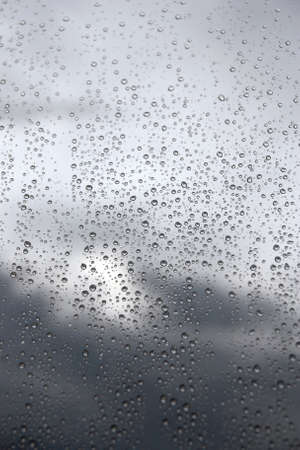 Drops of rain on the window (glass). Shallow DOF.の写真素材