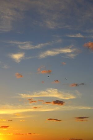 Beautiful blue sky with clouds, air natureの写真素材