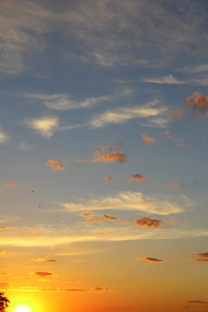 Beautiful blue sky with clouds, air natureの写真素材