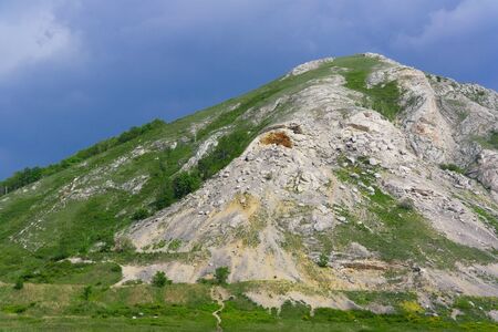 Beautiful summer landscape with high mountainの写真素材