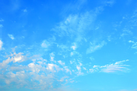 Beautiful blue sky with clouds, air natureの写真素材