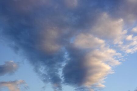 Beautiful evening sky with cloudsの写真素材