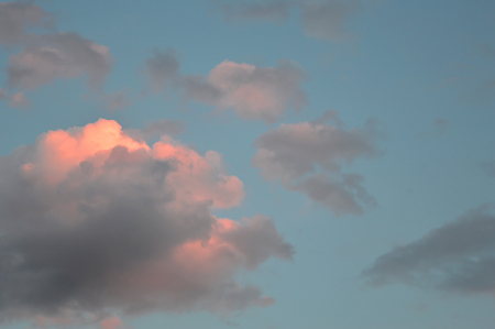 Beautiful evening sky with clouds, air natureの写真素材