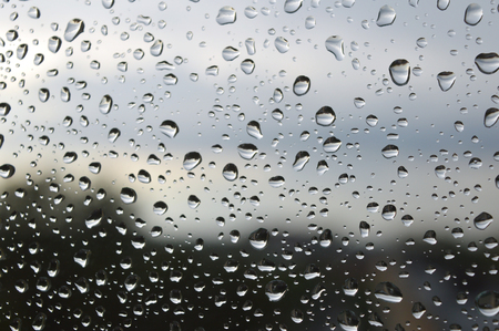 Drops of rain on the window, shallow dof.の写真素材
