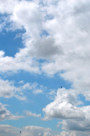 Beautiful blue sky with clouds, air natureの写真素材