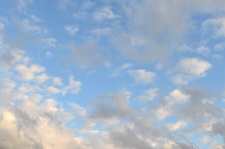 Beautiful eveing sky with clouds, air natureの写真素材