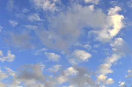 Beautiful eveing sky with clouds, air natureの写真素材