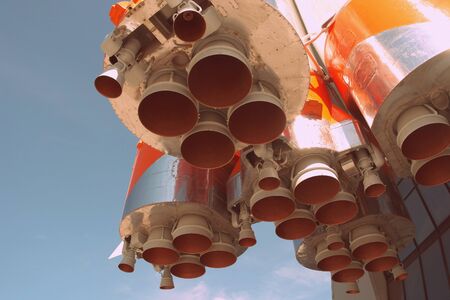 Missile engine first step of space rocket