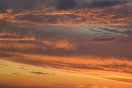 beautiful evening sky with clouds, air natureの写真素材