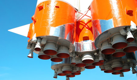 Missile engine first step of space rocketの写真素材