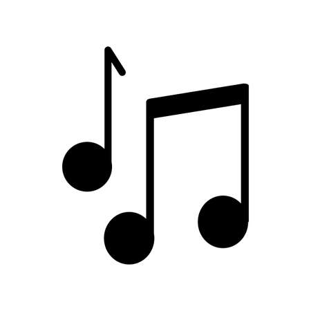 Musical note icon. Classic art. App element. Audio sign. Flat design. Silhouette symbol. Vector illustration. Stock image.のイラスト素材