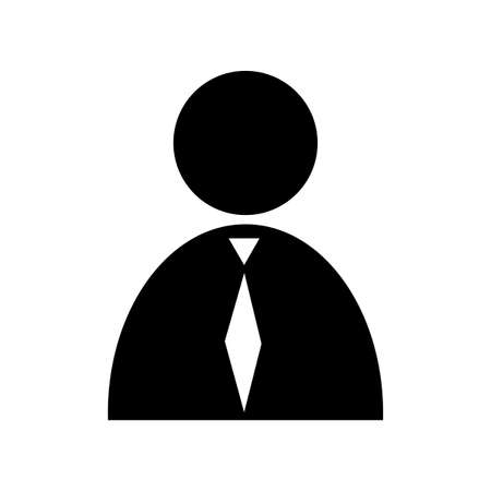 Businessman silhouette with tie. Faceless sign. Anonymous avatar. Simple design. Vector illustration. Stock image.のイラスト素材