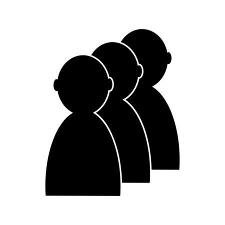 Waiting in line queue. Black human silhouettes. People shadow icon. Human figures. Vector illustration. Stock image.のイラスト素材