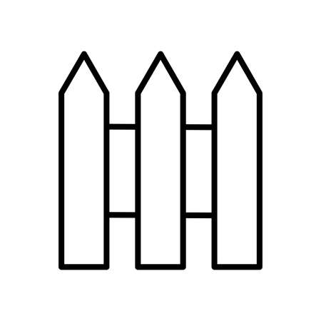 Fence icon. Outline shape. Barrier board. Line symbol. Simple design. Vector illustration. Stock image.のイラスト素材