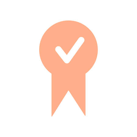 Guarantee medal icon. Pink element. Badge element. Premium quality. Best choice. Vector illustration. Stock image.のイラスト素材