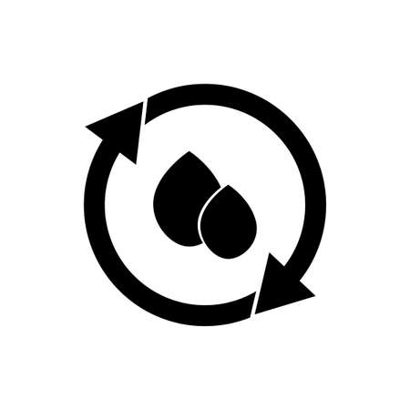 Drop in arrow circle. Recycle water. Ecology concept. Modern design. Flat style. Vector illustration. Stock image.のイラスト素材