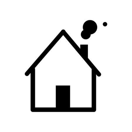 House in line art style. Flat premises. Conceptual representation of dwelling. Vector illustration. stock image.のイラスト素材