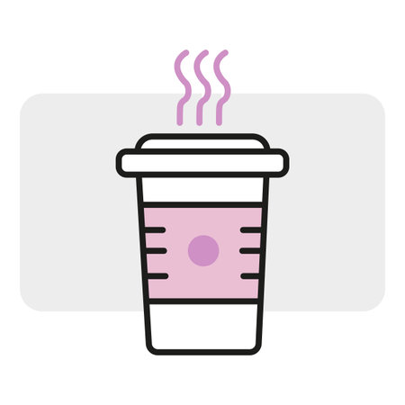 Cartoon coffee cup in sketch style. Vector illustration. stock image.のイラスト素材