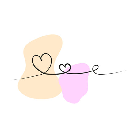 Hearts line spots. Pink hearts line spots. Vector illustration.のイラスト素材