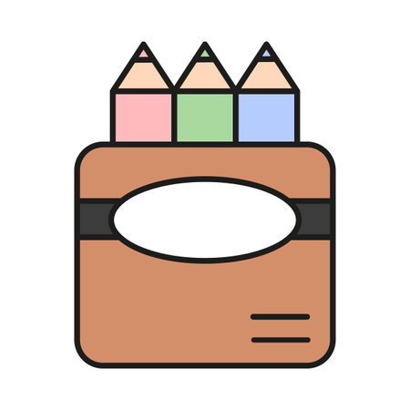 Cartoon pencil case. School icon. Vector illustration. stock image.のイラスト素材