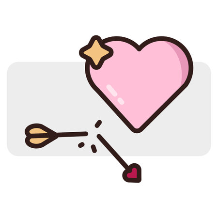 Cartoon heart broken arrow. Poster banner design. Vector illustration. stock image.のイラスト素材