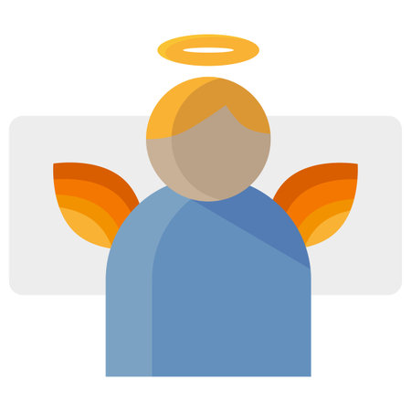 cartoon angel figurine. Holiday decoration. Christmas decoration. Cartoon angel wings. Vector illustration.のイラスト素材