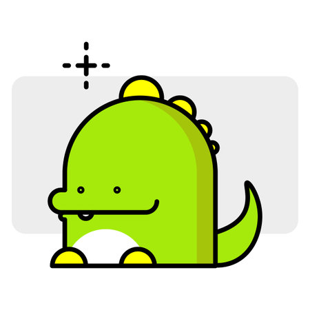 Cartoon dinosaur icon. Smile face. Animal face. Vector illustration. Stock image.のイラスト素材