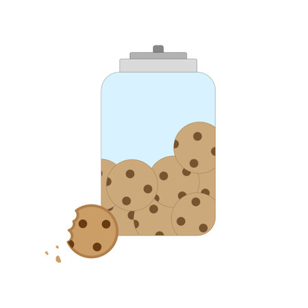Cartoon cookie jar. Cooking background. Vector illustration.のイラスト素材