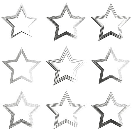 Black brush stars. Ink paint brush stain. Vector illustration. stock image.のイラスト素材