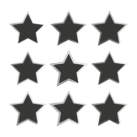 Black brush stars. Ink paint brush stain. Vector illustration. stock image.のイラスト素材