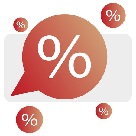 Percentage icon in flat style. Sale label. Vector illustration.のイラスト素材