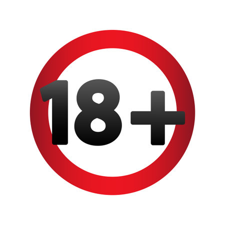18 plus sign. Vector illustration.のイラスト素材