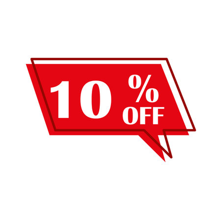 message 10 percent off. Discount promotion. Sale label. Vector illustration.のイラスト素材