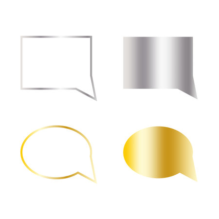 Icon with messages icons gold. Vector illustration.のイラスト素材