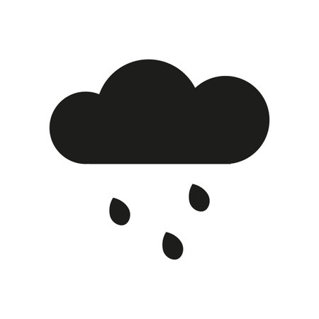 Black cloud drops icon. Simple design. Vector illustration.のイラスト素材