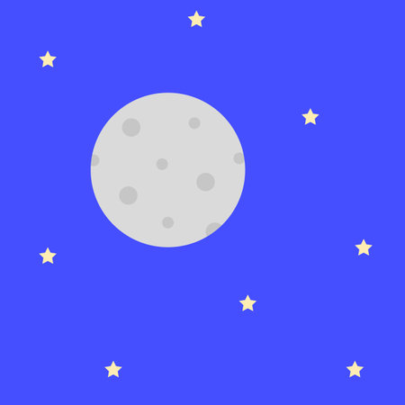 black moon stars sky. Vector illustration.のイラスト素材