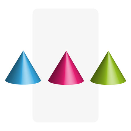Colored cones in cartoon style. Vector illustration.のイラスト素材