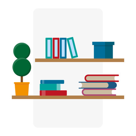 cartoon book cover. cartoon bookshelves. Vector illustration.のイラスト素材
