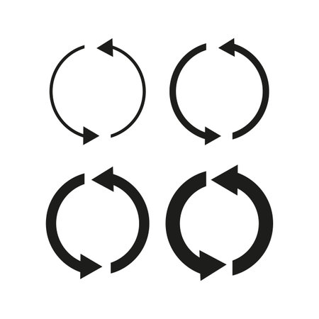 Set of black circle vector arrows. Vector Icons. Vector illustration.