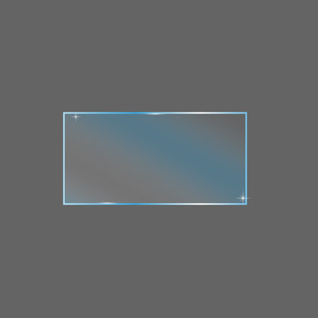 glass plate. Design element. Shine effect sign. Photo frame. Realistic shadow. Vector illustration.のイラスト素材