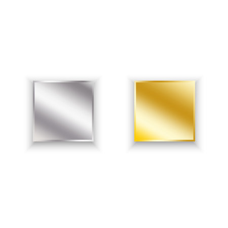 gold silver squares on light background. Circular light frame border. Vector illustration.のイラスト素材