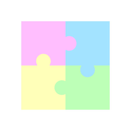 Jigsaw puzzle. Abstract color puzzles. Vector illustration.のイラスト素材