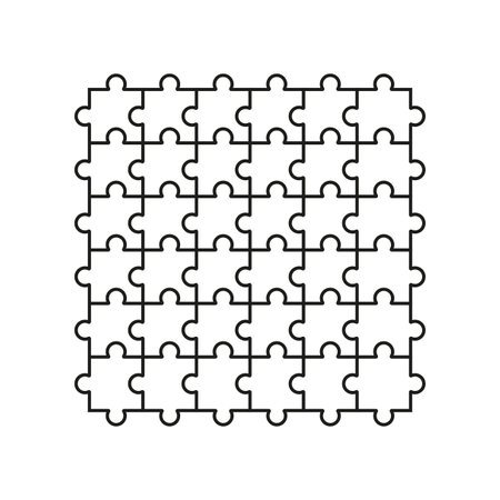Puzzles background in abstract style. Jigsaw puzzle. Vector illustration.のイラスト素材