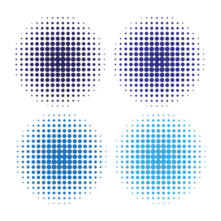 purple, blue halftone spots. Gradient circle background. Design element. Vector illustration.のイラスト素材