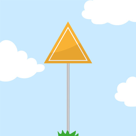 Blank yellow road sign. empty road sign. Vector illustration.のイラスト素材