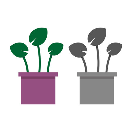 Cartoon flowerpot in modern style on white background.のイラスト素材