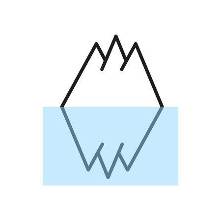Iceberg icon isolated on white background. Ice berg icon. Vector illustration. stock image.のイラスト素材