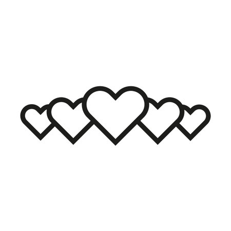 5 hearts icon, rating, rank five hearts. Vector illustration. stock image.のイラスト素材